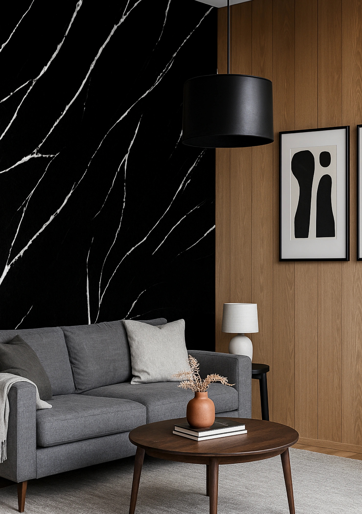 Carrara Black PVC Falpanel Referencia