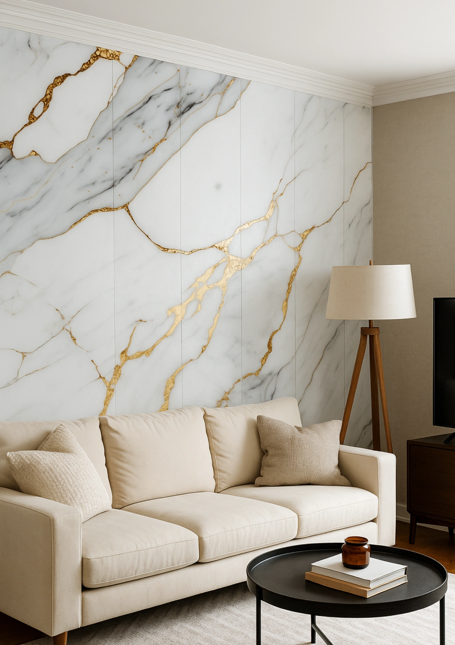 Carrara Gold PVC Falpanel Referencia