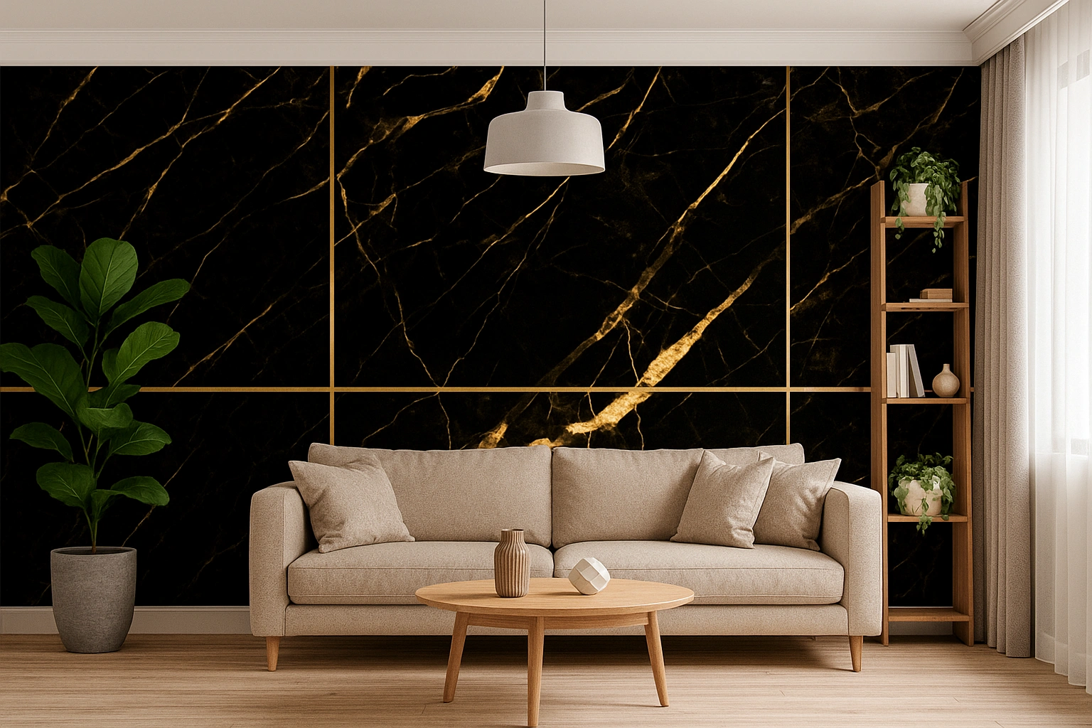 Golden Black PVC Falpanel Arany H profil referencia